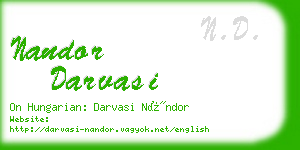 nandor darvasi business card